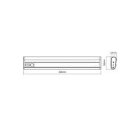 Osram Linear LED Mobile Under Cabinet Light 200 mm, 4000 K, USB Battery, Motion Detector, Aluminium Housing, Rechargeable, for Indoor, IP20