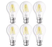 OSRAM LED Retrofit CLASSIC A / LED lamp, classic bulb shape: B22d, 4 W, 220?240 V, 40 W clear, Warm White, 2700 K, 6x1pack