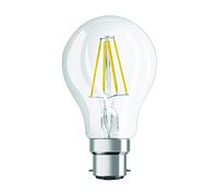 OSRAM LED Retrofit CLASSIC A/LED lamp, classic bulb shape: B22d, 4 W, 220…240 V, 40 W replacement, clear, Warm White, 2700 K, 1pack