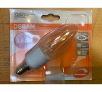 OSRAM LED Retrofit Classic B Dimmable/LED lamp, Classic mini Candle Shape: E14, Dimmable, 4.50 W, 220…240 V, 40 W Replacement, Clear, Warm White, 2700 K, 1pack