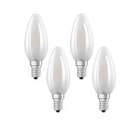 Osram LED Retrofit Classic B with Candle Shape with E14-Socket, Not Dimmable, Replacement for 40 Watt, Filament Style Frosted, Warmwhite - 2700 Kelvin, Frustration Free Packaging 4-Pack