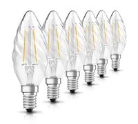 OSRAM LED Retrofit CLASSIC BW / LED lamp, classic mini candle shape: E14, 2 W, 230 V, 23 W replacement, clear, Warm White, 2700 K, 6x1pack