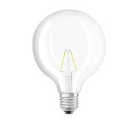 OSRAM LED Retrofit Classic Globe/LED lamp, Classic Ball Shape: E27, 2 W, 220…240 V, 25 W Replacement, Clear, Warm White, 2700 K, 1pack