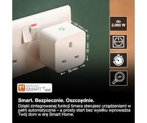 OSRAM LED socket smart SMART+ Wifi Plug UK White | SMART+ MATTER Plug UK, Plugs, White, , 1-Pack