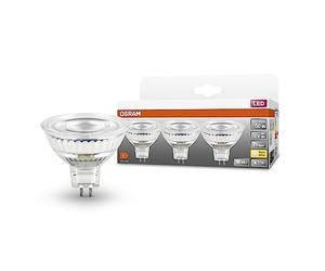 OSRAM Led Spot Mr16 Gl 50 Low-Voltage Led Reflector Lamp, Gu5.3 Base, Triple Pack, 6.5W, 630Lm, 2700K, Warm White Light, Very Low Energy Consumption, Long Life, No Warm-Up Time