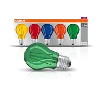 OSRAM LED Star Classic A Décor Color Box, in Bulb Shape with E27 Base, Decorative Light and Design, Replaces 15-watt, Plastic, 2 watts, E27, Colored, Pack of 5