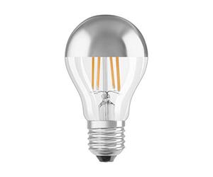 OSRAM LED Star Classic A Mirror / LED-head mirror lamp in bulb shape with E27-base / not dimmable / replacement for 51 Watt / filament style / warm white - 2700 Kelvin / pack of 1