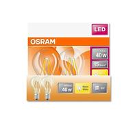 Osram LED 40W Filament Glass GLS ES Bulb | Clear [2Pack] - Warm White