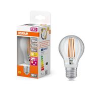 Osram LED Star Classic Lamp mit Bewegungssensor und Tageslichsensor, Kolbenform, 7.3 W/806 lm, EEK A, warmweißes Licht (2700 K), aus klarfarbenem bleifreiem Glas, E27 Sockel, 60 mm Durchmesser.