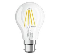 OSRAM LED Star clear filament LED lamp, B22d base, cool white (4000K), bulb shape, replacement set for conventional 60W bulbs, 1-pack
