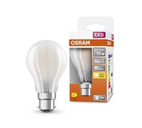 OSRAM LED Star frosted filament LED lamp, B22d base, warm white (2700K), bulb shape, replacement set for conventional 75W bulbs, 1-pack