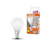 OSRAM LED Star Globe in Classic mini Ball Shape, 5.5 W / 806 lm, 4000 K for Cool White, CRI 80, Made of Lead-Free Frosted Glass, E14 Socket, IP20, EEK D, 45 mm Diameter.