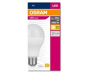 OSRAM LED Star Value Classic A150 LED Bulb for E27 Socket, Incandescent Bulb Shape, FR, 2452 lumens, Warm White (2700K), Replacement for Conventional 150W Incandescent Bulbs, Non-dimmable