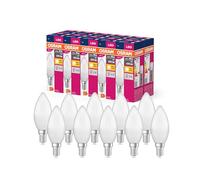 OSRAM Led Star Value Classic B40 Led Lamp for E14 Sockel, Candle Shape, Fr, 470 Lumens, Warm White (2700K), Replacement for Conventional 40W Light Bulbs, Not Dimmable, 10-Pack