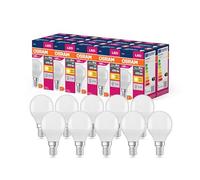 OSRAM Led Star Value Classic P40 Led Lamp for E14 Socket, Drop Shape, Fr, 470 Lumens, Warm White (2700K), Replacement for Conventional 40W Light Bulbs, Not Dimmable, 10-Pack