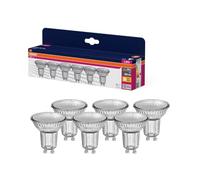 OSRAM LED Star Value PAR16, Pack of 6 Bulbs, Replaces Traditional 50W Reflector Incandescent Bulbs, Warm White (2700K), 4.3W, GU10 Socket, Filament Glass, Non-dimmable