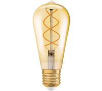 Osram Vintage 1906 LED Glass Filament Edison 4w (35w) E27 Gold Helix Light Bulb [EEK: G]