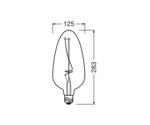 OSRAM LED Vintage 1906, C125, filament, grey, E27, 4 W, 818