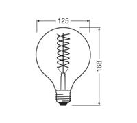 OSRAM LED Vintage 1906, G125, E27, 8.4 W, gold, 824, dimmable.
