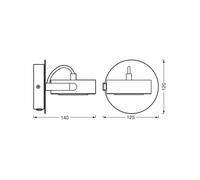 OSRAM LED wall spotlight VENUS, black, 1-bulb. Metal 3,000 K