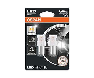 OSRAM LEDriving® SL, ≜ PY21W, Amber, LED signal lamps, Off-road only, non ECE, Double Blister