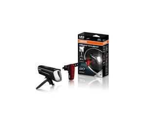 OSRAM LEDsBIKE RACE 80 SET, rechargeable bike light set, StVZO approved front and rear LED light set, multiple lighting modes, three brightness levels, 80 lux