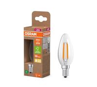 Osram Mini Buclassic, with Decorative LED Filament, Energy Efficiency Class A, E14, 1.2 W, 255 lm, 2700 K, Warm White, Without Heating, 100% immediate Illumination.