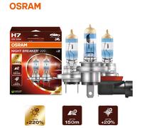 OSRAM Night Breaker 220 Car Lamps H4 H7 H11 Halogen Headlight +220% Power Bright +150m Long Beam Original Light 12V Germany, 2x