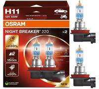 Osram Night Breaker 220 H11 55W Two Bulbs Head Light High Beam Upgrade Lamp OE