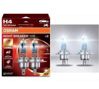 OSRAM NIGHT BREAKER 220 H4 CAR HEADLIGHT BULBS TWIN - 220% EXTRA LIGHT NEW 2025