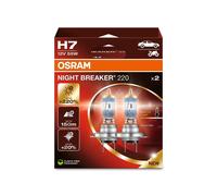 OSRAM NIGHT BREAKER 220 H7 CAR HEADLIGHT BULBS TWIN - 220% EXTRA LIGHT NEW 2025