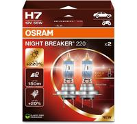 OSRAM NIGHT BREAKER H7 Headlight Bulbs Pair - Up to 220% More Light on Road
