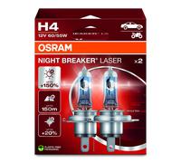Osram Night Breaker Laser 12v H4 Halogen Headlight Headlamp Bulbs 150% Brighter