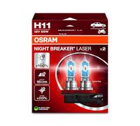 OSRAM NIGHT BREAKER LASER H11, +150% more brightness, halogen headlight lamp, 64211NL-2HB, 12V, Hanging folding box (2 lamps)