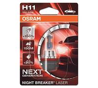 OSRAM Night Breaker Laser H11, Next Generation, +150 percentage More Brightness, Balogen Headlamp, 64211NL-01B, 12V, Passenger Car, (1 lamp), Single Blister