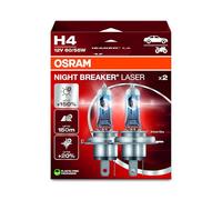 OSRAM NIGHT BREAKER LASER H4, +150% more brightness, halogen headlight lamp, 64193NL-2HB, 12V, Hanging folding box (2 lamps), white