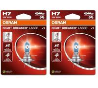 OSRAM Night Breaker Laser H7, +150% More Brightness, Halogen Headlight Bulb, 64210NL-1BL, 12 V Car, Blister Pack (1 Bulb) (Pack of 2)