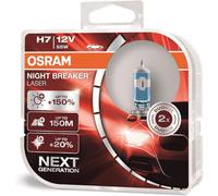 OSRAM NIGHT BREAKER LASER H7, +150% more brightness halogen headlight lamp, 64210NL-HCB, 12V, duo box (2 lamps)