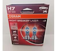 OSRAM Night Breaker Laser H7 H/L Bulbs 55W+150% 2 BULBS. NEW ECO PACKAGING