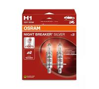 OSRAM Night Breaker Silver +100% H1 Car Headlight Bulbs (Twin) 64210NBS-2HB