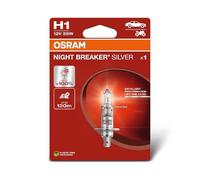 OSRAM NIGHT BREAKER® SILVER, H1, halogen headlight lamp, Single Blister (1 lamp)