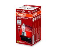 OSRAM NIGHT BREAKER SILVER H11, +100% more brightness, halogen headlamp, 64211NBS, 12V, passenger car, folding box (1 lamp)