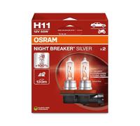 OSRAM Night Breaker Silver +100% Light H11 Headlight Bulbs (Twin) [64211NBS-2HB]