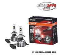 OSRAM NIGHTBREAKER PAIR LED LAMPS H7 GEN2 230% BRIGHTER 6000K TWIN PACK NEW 2024