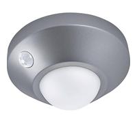 OSRAM NIGHTLUX Ceiling Light, Silver, with Motion & Light Sensor, Battery Operated, IP20, 105 lm, 4000K, Easy Installation and Robust Housing
