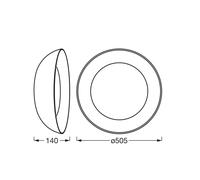 OSRAM ORBIS ALVA LED ceiling lamp, black/wood finish, Ø 51 cm