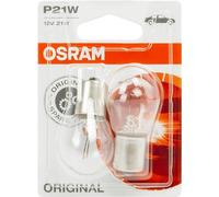 OSRAM Original 12V P21W halogen auxiliary light 7506-02B in double blister, White