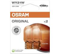 OSRAM ORIGINAL 12V, WY21W, 7504-02B, Glass Wedge Base, Halogen Signal Lamp, Double blister (2 lamps)