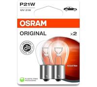 OSRAM ORIGINAL LINE 12V, P21W, signal lamp, Metal Base, Double Blister, (2 lamps)