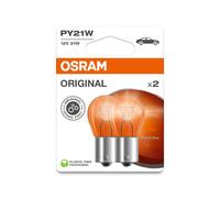 OSRAM ORIGINAL LINE 12V, PY21W, signal lamp, Metal Base, Double Blister, (2 lamps)